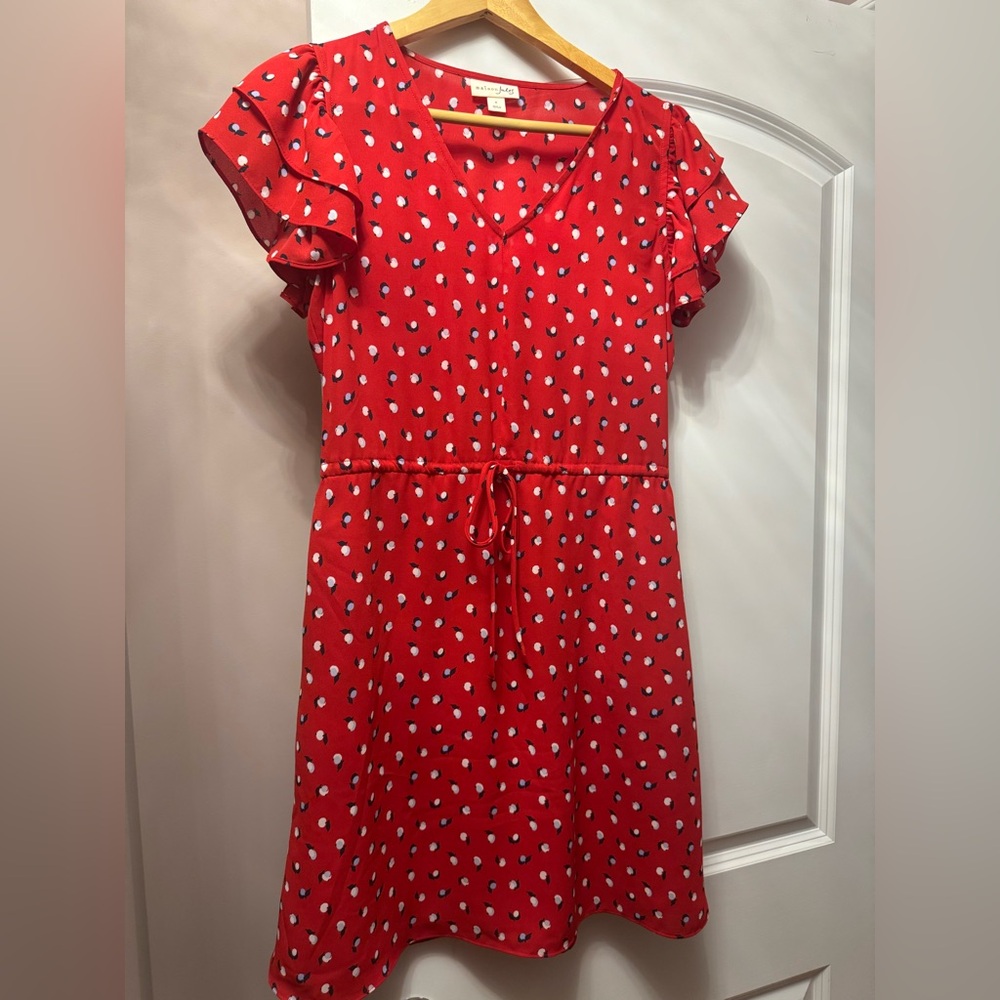Maison Jules Red and White Patterned dress